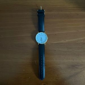 Black leather watch from Australian watch and bag company The Horse.